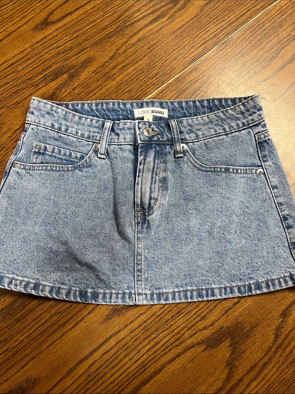 Soho Light Blue Denim Mini Skirt